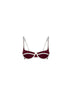 Top bikini balconette Amira String in lycra bordeaux con profili bianchi