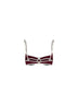 Top bikini balconette Amira String in lycra bordeaux con profili bianchi