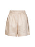 Shorts Amani in lino beige con ricami