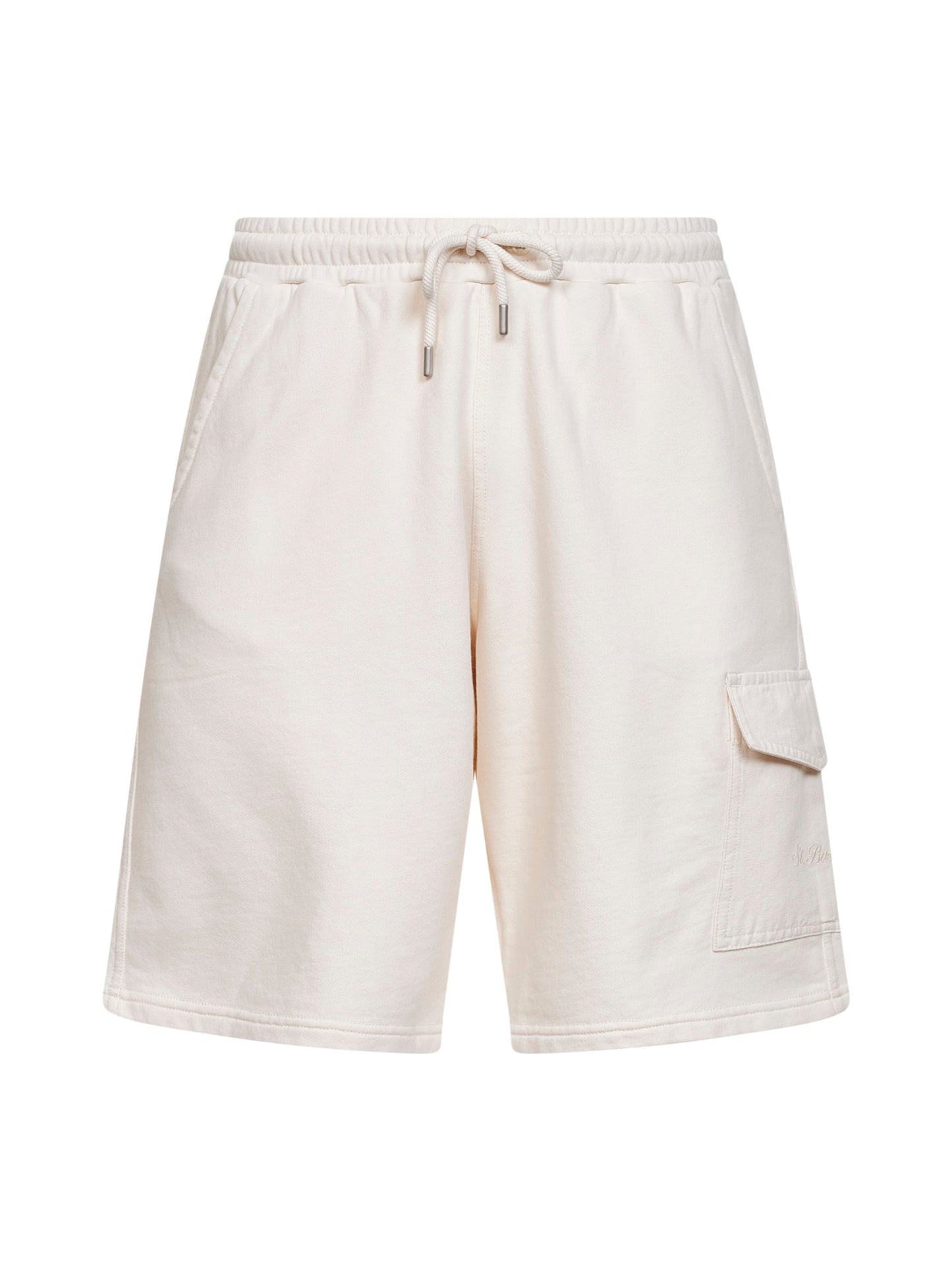 Bermuda cargo Argo in felpa di cotone crema