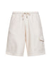 Bermuda cargo Argo in felpa di cotone crema