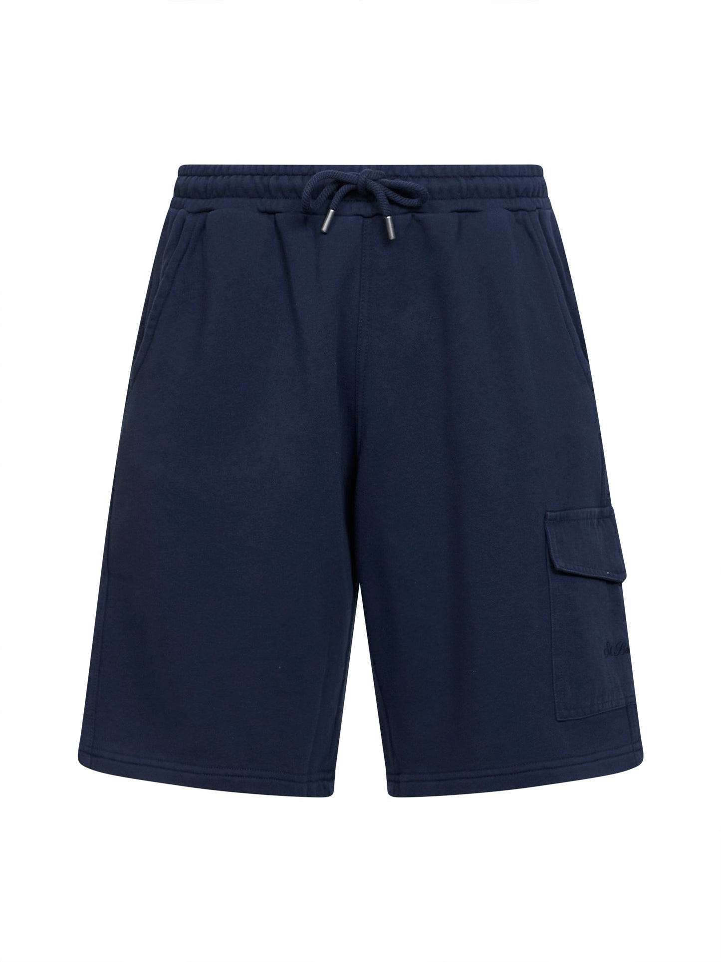 Bermuda cargo Argo in felpa di cotone blu navy