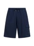 Bermuda cargo Argo in felpa di cotone blu navy