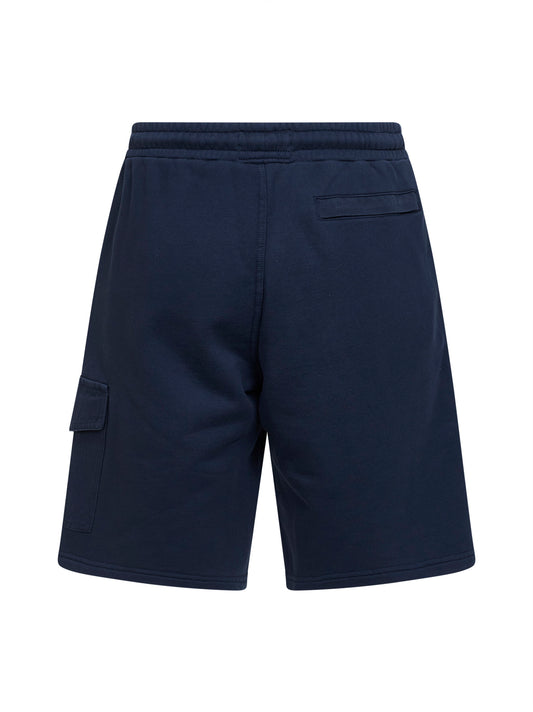 Navy blue cotton fleece Argo cargo Bermuda shorts