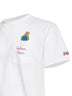 White cotton Austin T-shirt with watch print