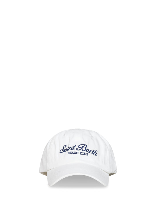 White cotton embroidered logo Baseball cap