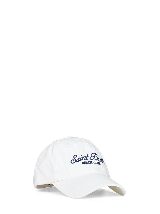 White cotton embroidered logo Baseball cap