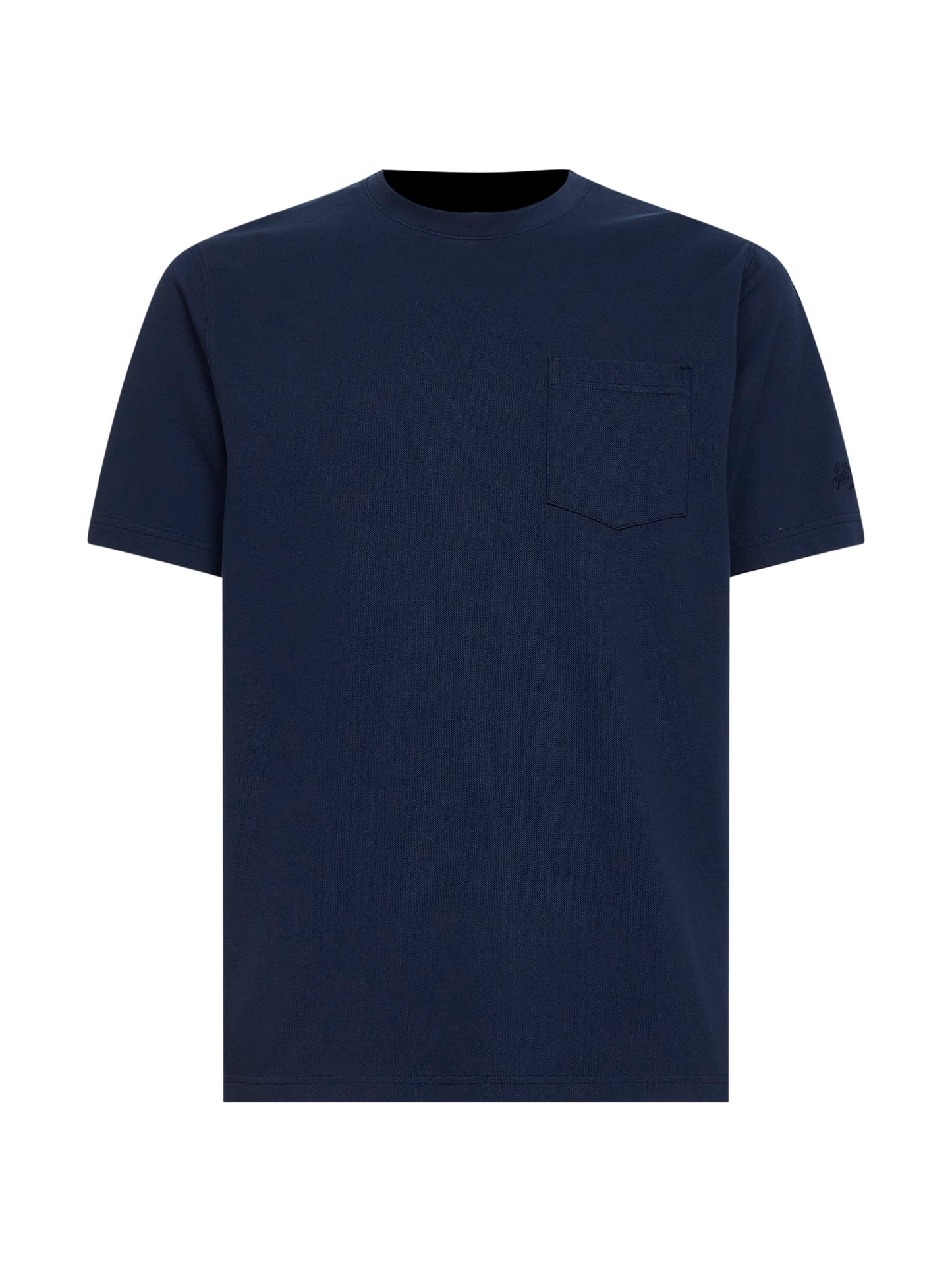 Navy blue stretch cotton pique Bakewell T-shirt