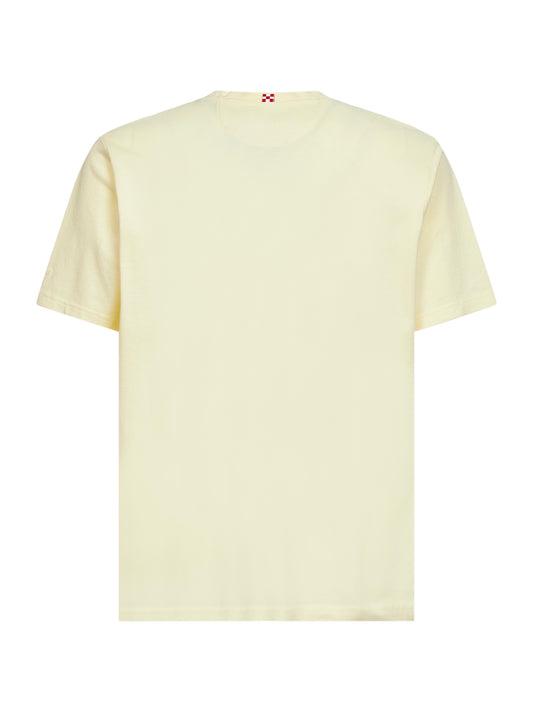 T-shirt Bakewell in piquet di cotone stretch giallo burro
