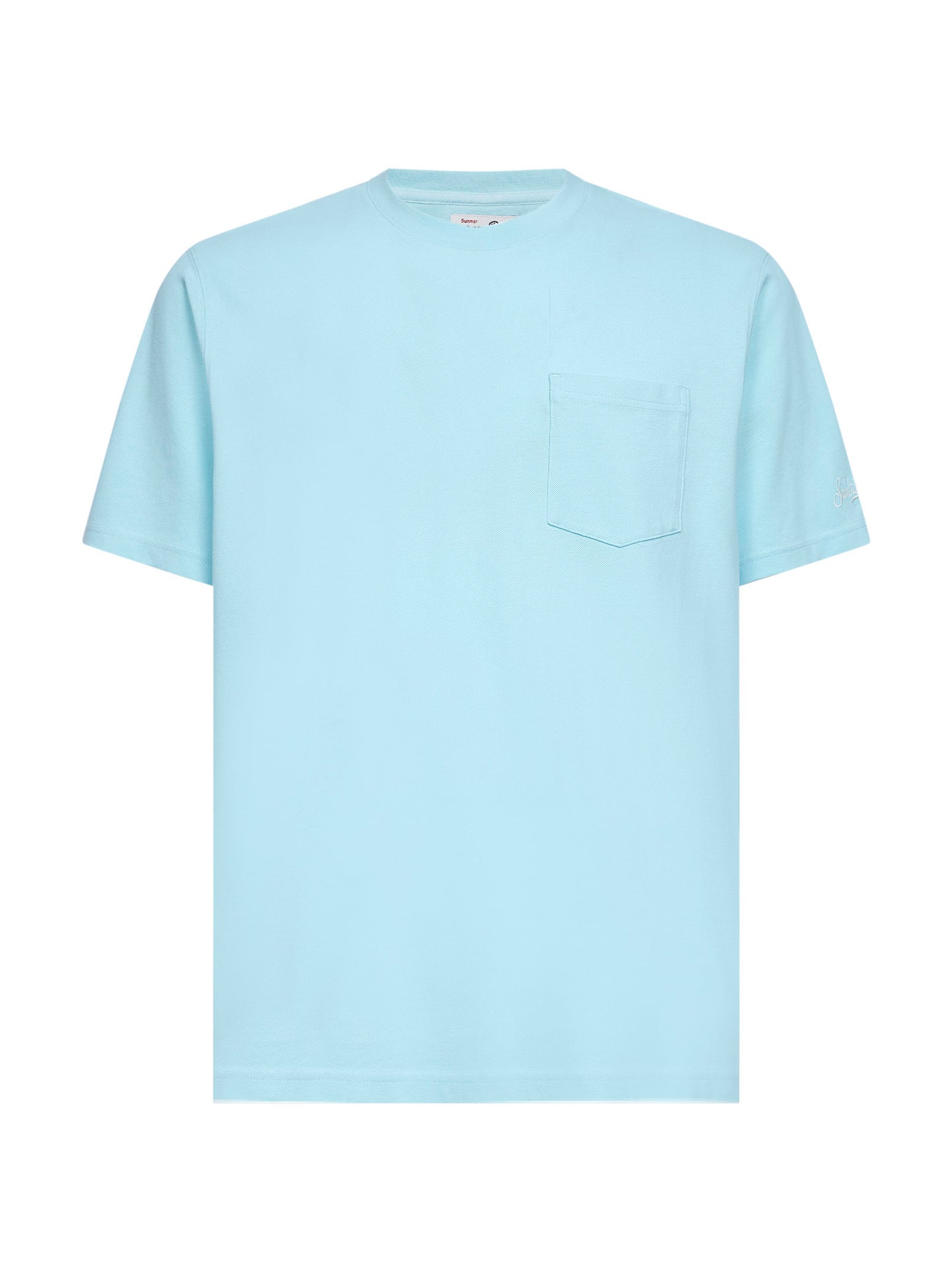 T-shirt Bakewell in piquet di cotone stretch verde acqua