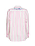 Camicia Brigitte in popeline a righe rosa e panna con ricamo