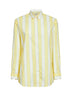 Camicia Brigitte in popeline a righe giallo e panna con ricamo