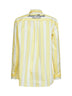 Camicia Brigitte in popeline a righe giallo e panna con ricamo