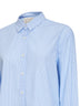 Camicia Brigitte in cotone a righe azzurro e bianco con ricamo
