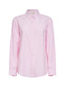 Camicia Brigitte in cotone a righe rosa e bianco con ricamo