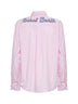 Camicia Brigitte in cotone a righe rosa e bianco con ricamo