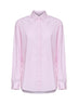 Camicia Brigitte in cotone a righe rosa e bianco con ricamo e stampa - Special Edition