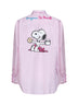 Camicia Brigitte in cotone a righe rosa e bianco con ricamo e stampa - Special Edition
