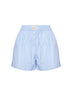 Shorts stile boxer Boxy in cotone a micro righe azzurro <BR/>