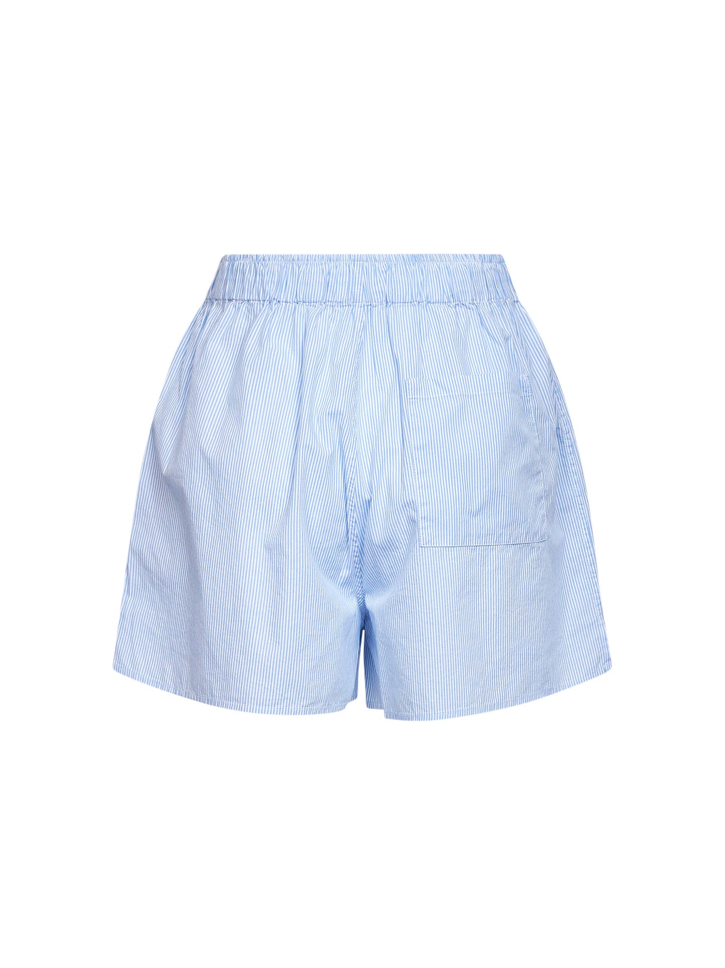 Shorts stile boxer Boxy in cotone a micro righe azzurro <BR/>