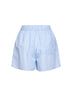 Shorts stile boxer Boxy in cotone a micro righe azzurro <BR/>
