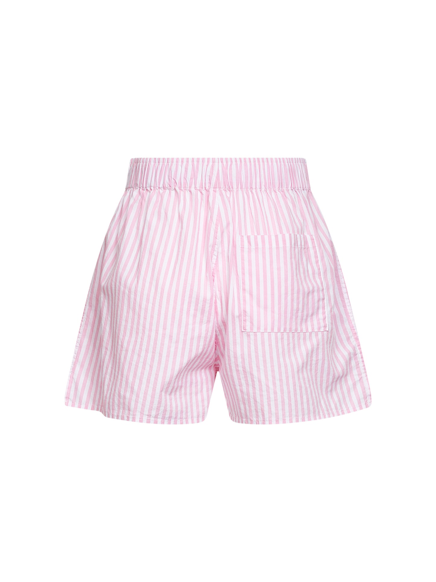 Shorts stile boxer Boxy in cotone a micro righe rosa<BR/>