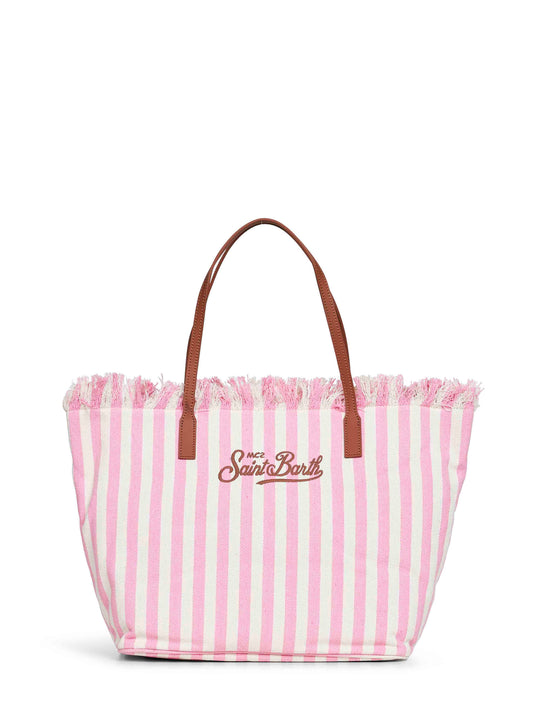 Pink and white City regular shopping bag