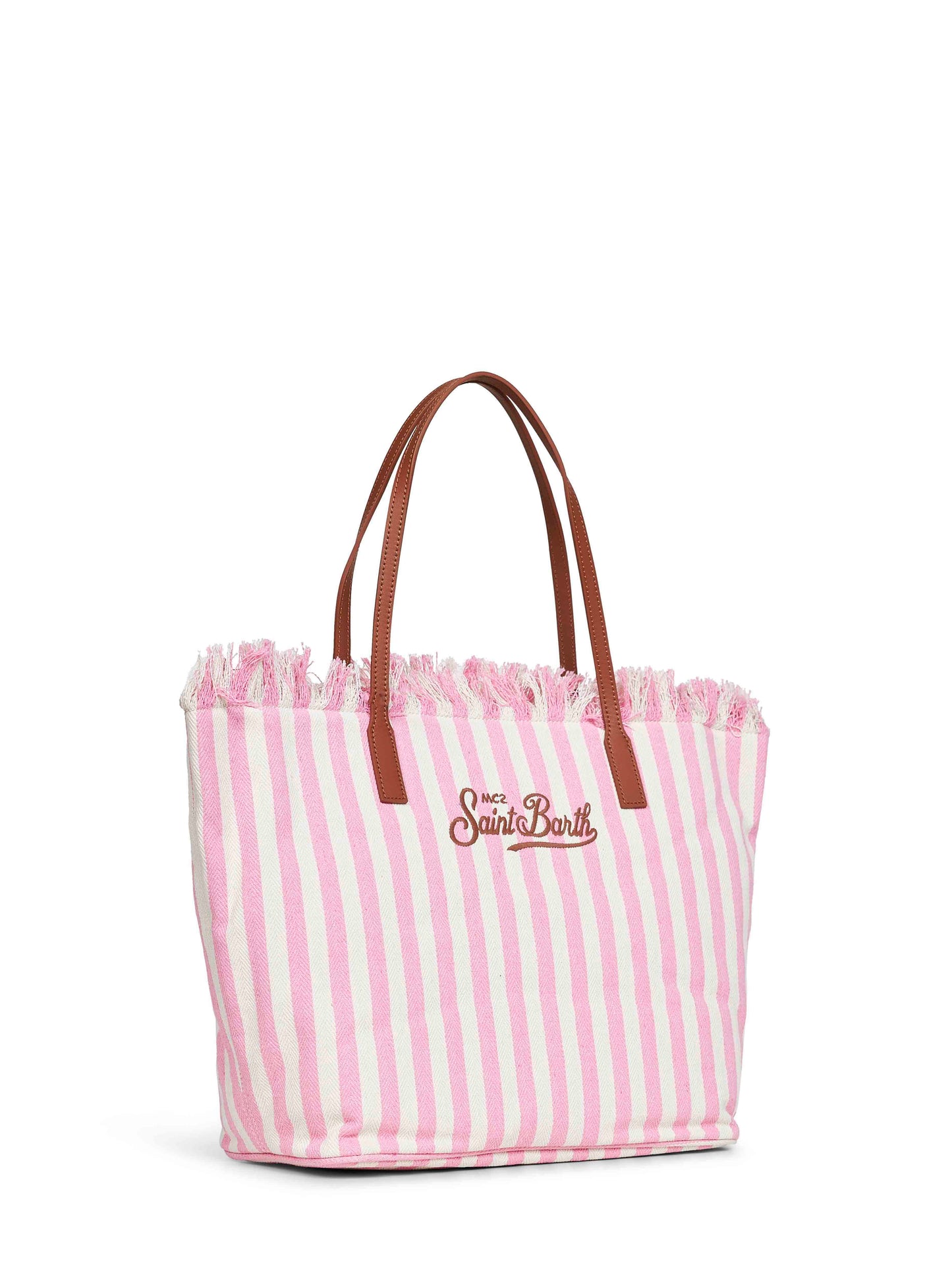 Borsa shopping City regular rosa e bianco