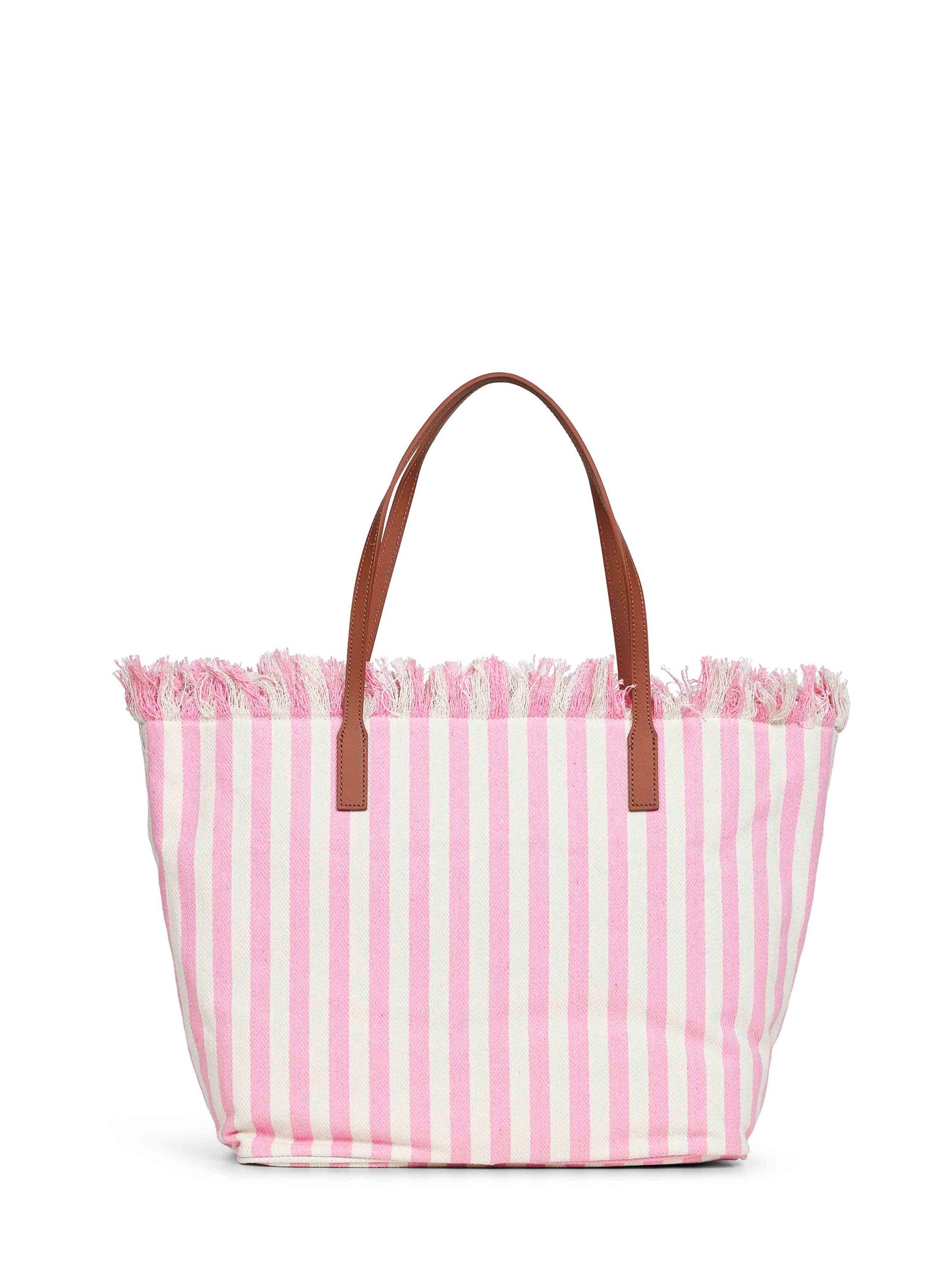 Borsa shopping City regular rosa e bianco
