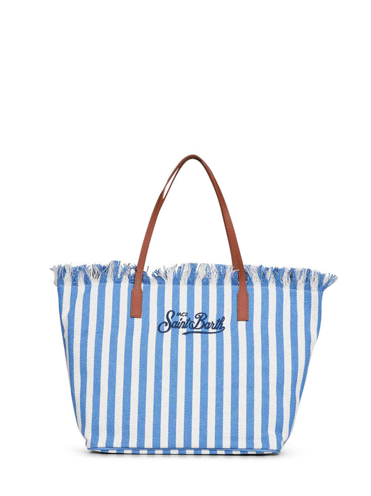 Light blue and white City regular shopping bag