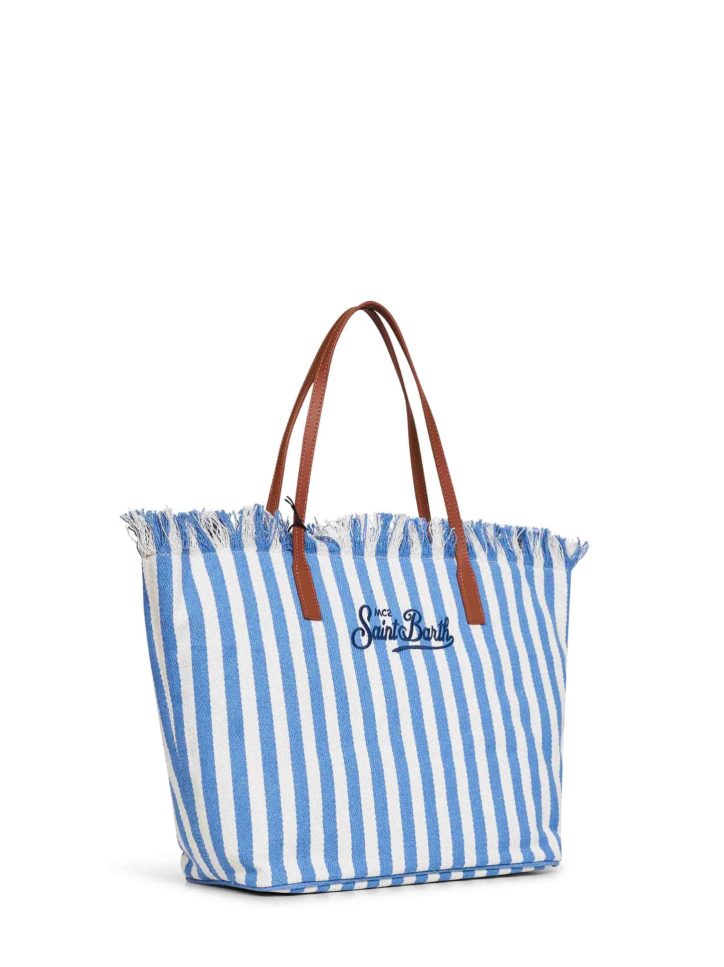 Light blue and white City regular shopping bag