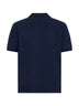 Navy blue stretch cotton piquet Charles buttonless polo shirt