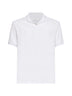 White stretch cotton piquet Charles buttonless polo shirt