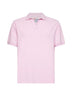 Polo senza bottoni Charles in piquet di cotone stretch rosa