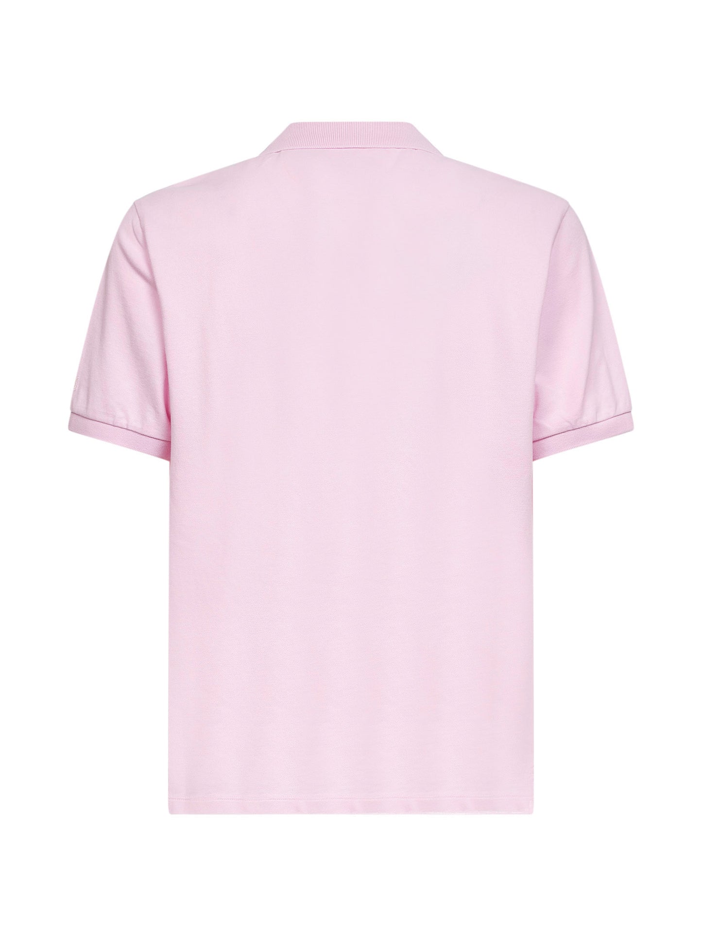 Polo senza bottoni Charles in piquet di cotone stretch rosa