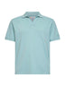 Sage green stretch cotton piquet Charles buttonless polo shirt