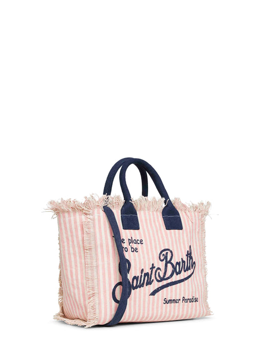 Borsa a mano con tracolla Colette rosa e panna