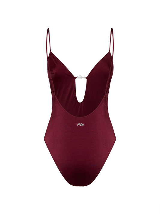 Costume intero Crunchy Plate in lycra bordeaux