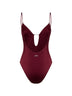 Costume intero Crunchy Plate in lycra bordeaux