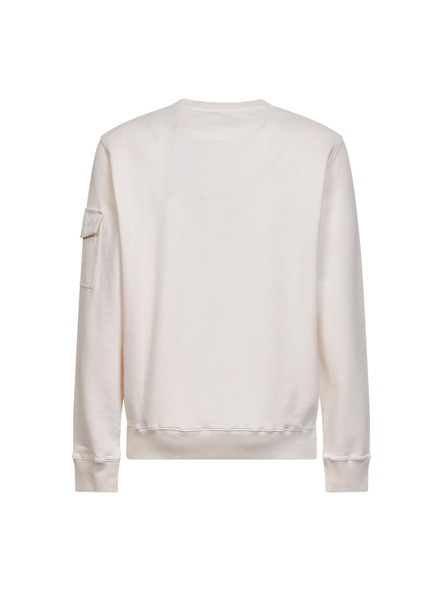 Felpa Chester in felpa di cotone crema con tasca applicata