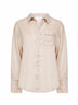 Camicia Crystal in lino beige con ricami