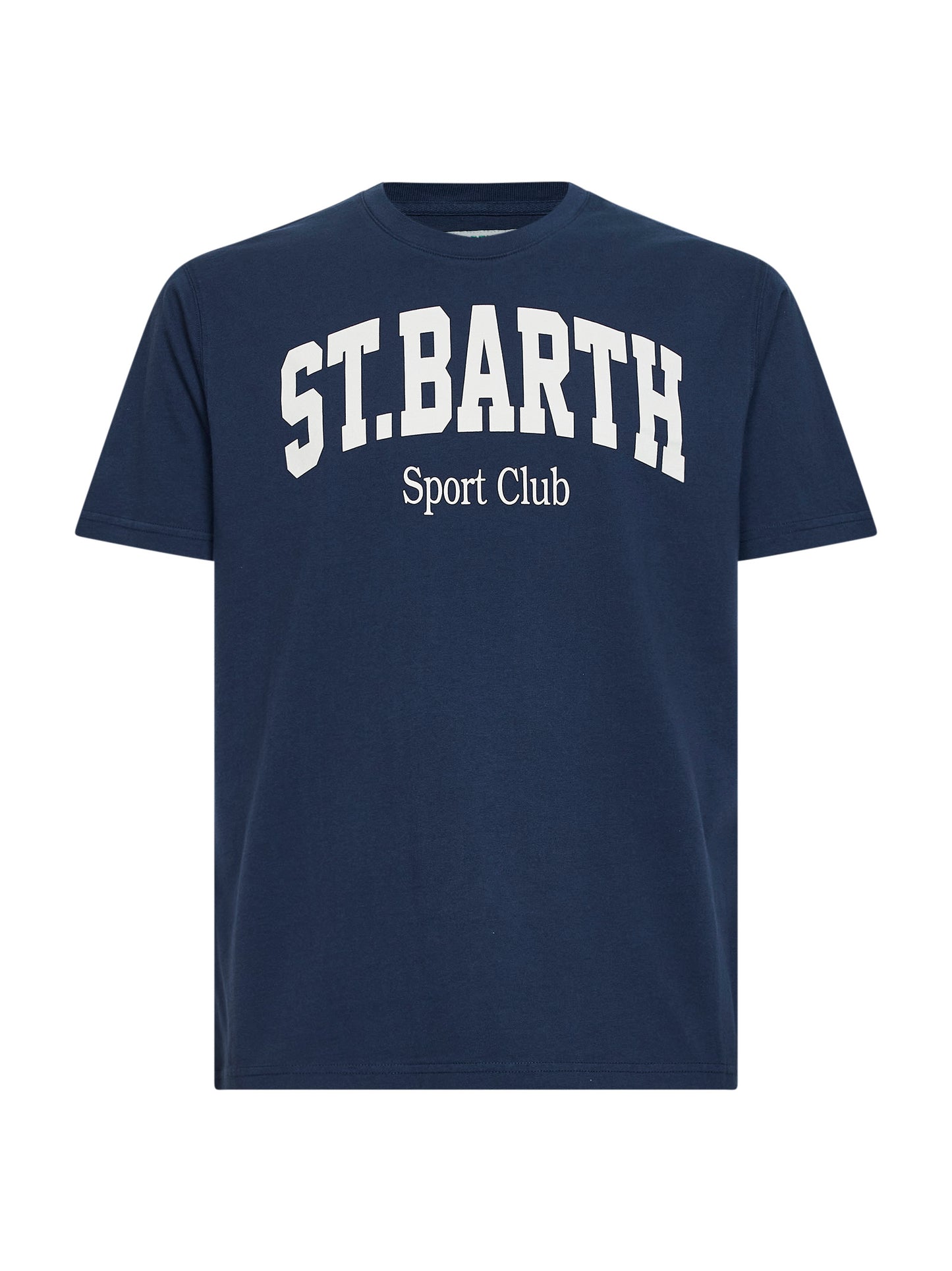 T-shirt Denver in cotone blu con stampa Sport Club