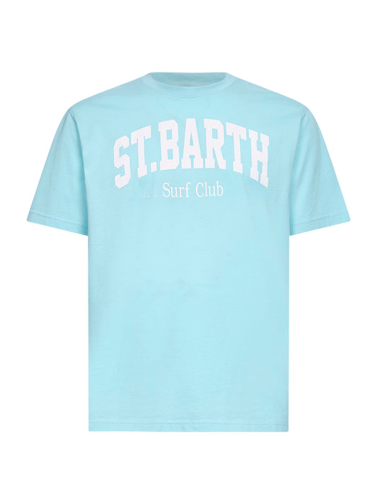 Light blue cotton Surf Club-print Denver T-shirt