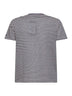 T-shirt Dover in misto lino a righe blu e panna con ricamo logo