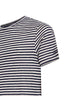 T-shirt Dover in misto lino a righe blu e panna con ricamo logo