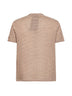 T-shirt Dover in misto lino a righe marrone e panna con ricamo logo