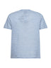 Light blue and cream striped linen blend logo embroidered Dover T-shirt