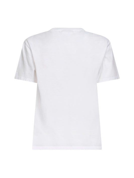 T-shirt ricamata Emilie in jersey di cotone bianco