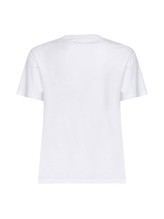 T-shirt ricamata Emilie in jersey di cotone bianco