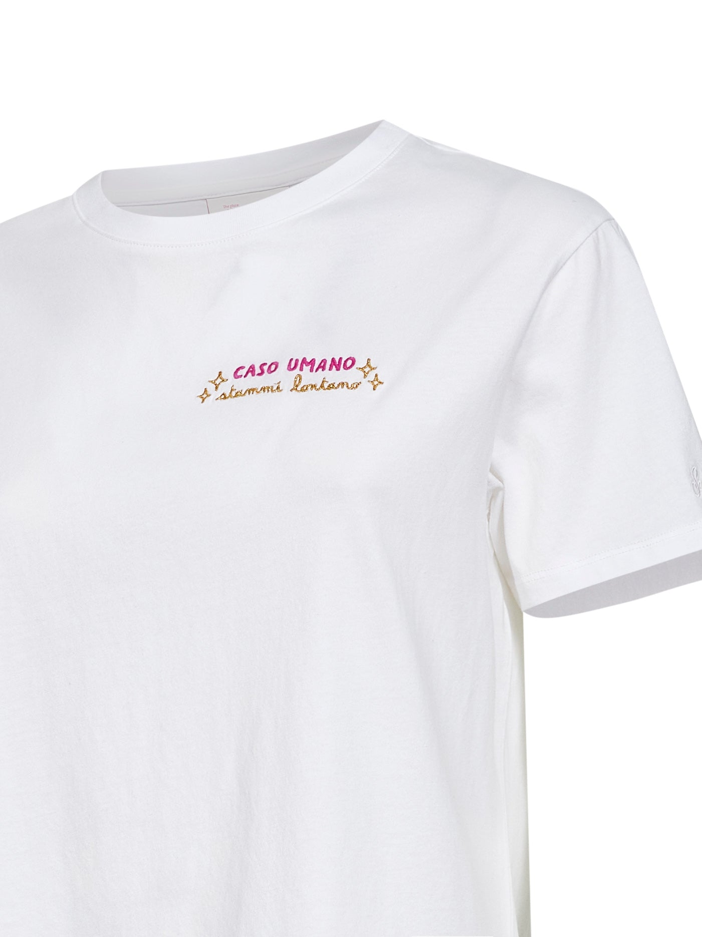 T-shirt ricamata Emilie in jersey di cotone bianco